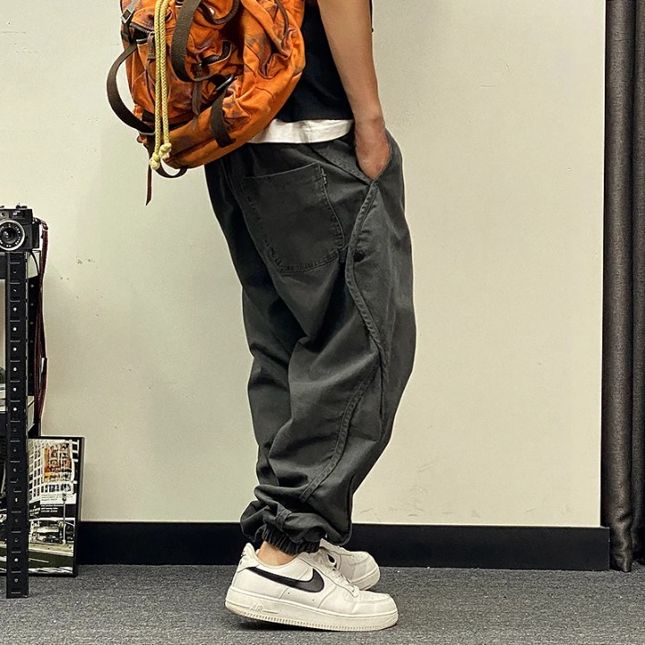 Baggy Cargo Hose Herren Grau