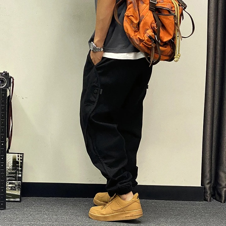 Baggy Cargo Hose Herren Schwarz