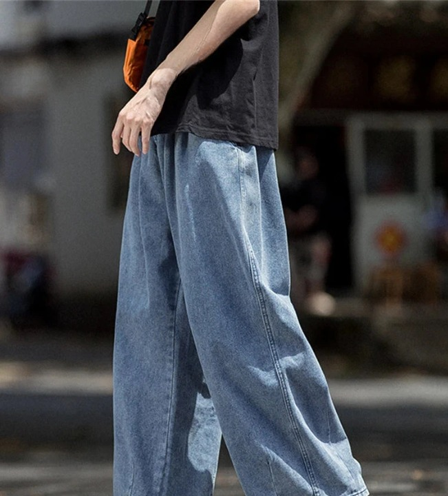 Baggy Jeans Herren Hellblau