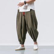 Baggy Leinenhose Grün