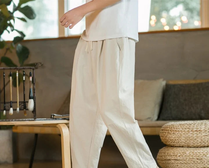 Baggy Leinenhose Herren