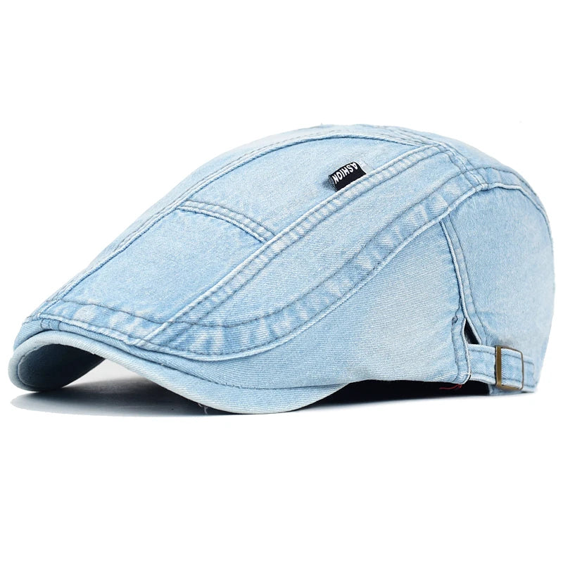 Flat Cap Jeans Blau