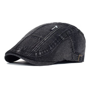 Flat Cap Jeans Schwarz