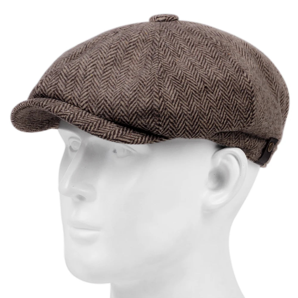 Flat Cap Winter Braun