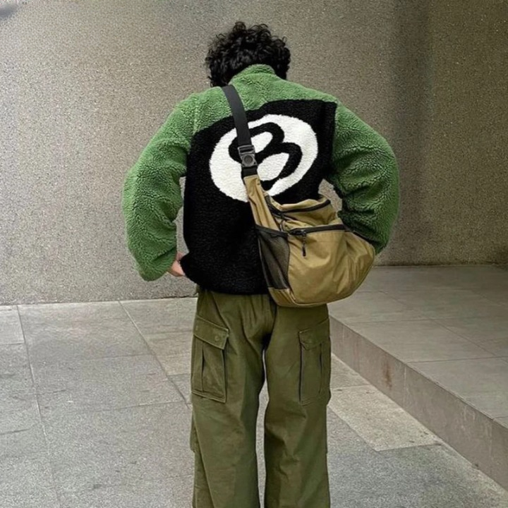 Fleece Zip Jacke Grün