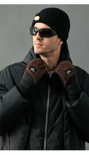 Handschuhe Herren Fleece Braun