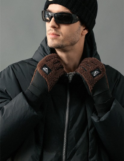 Handschuhe Herren Fleece Braun