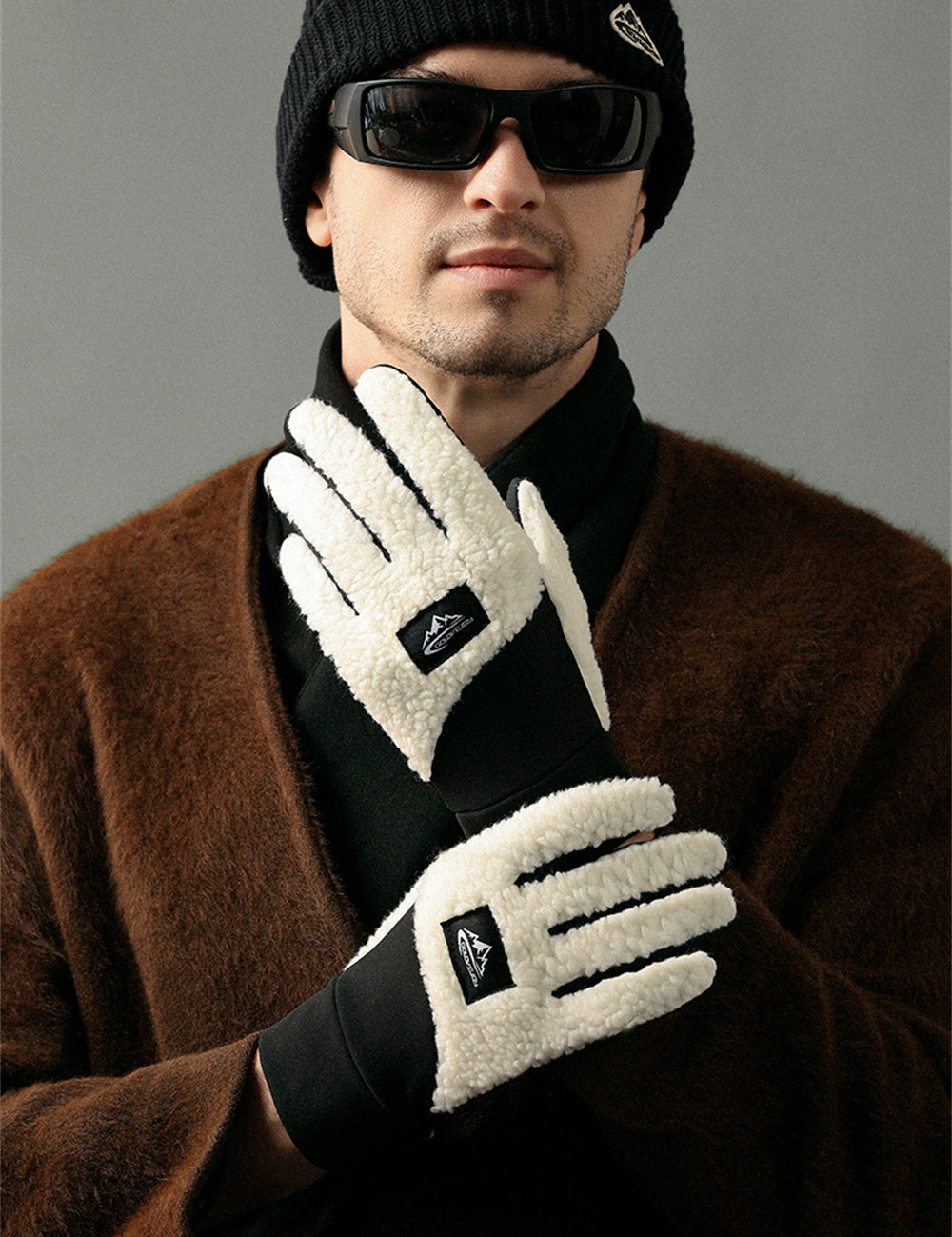 Handschuhe Herren Fleece Weiß