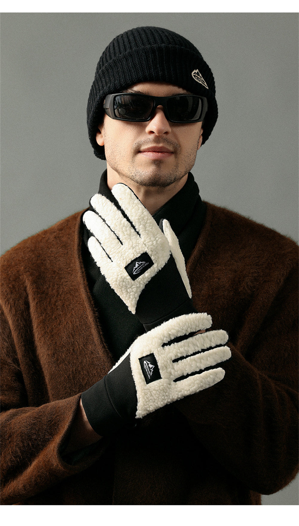Handschuhe Herren Fleece Weiß