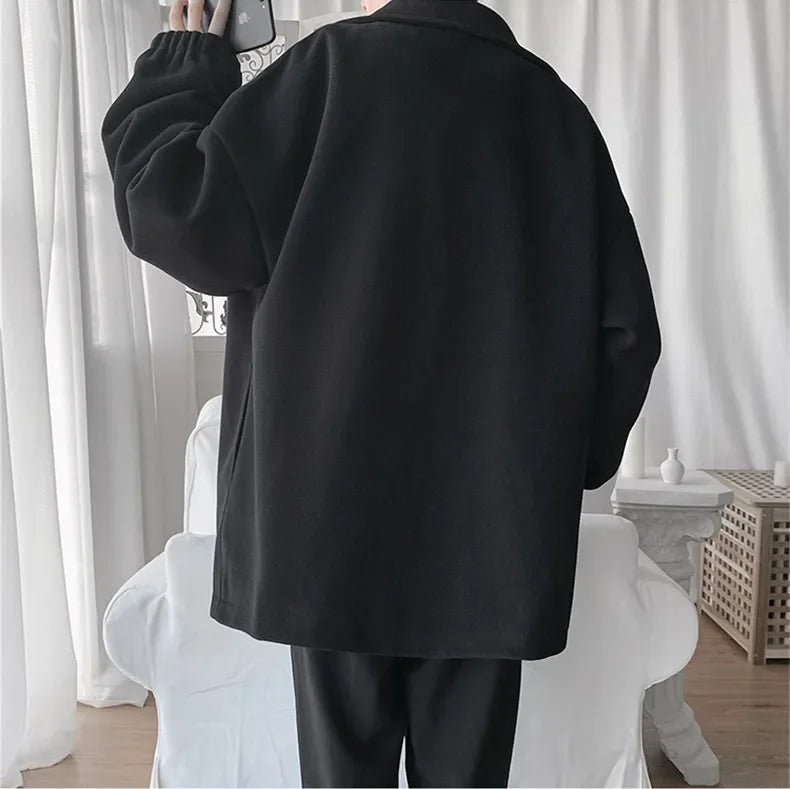 Oversize Mantel Herren Schwarz