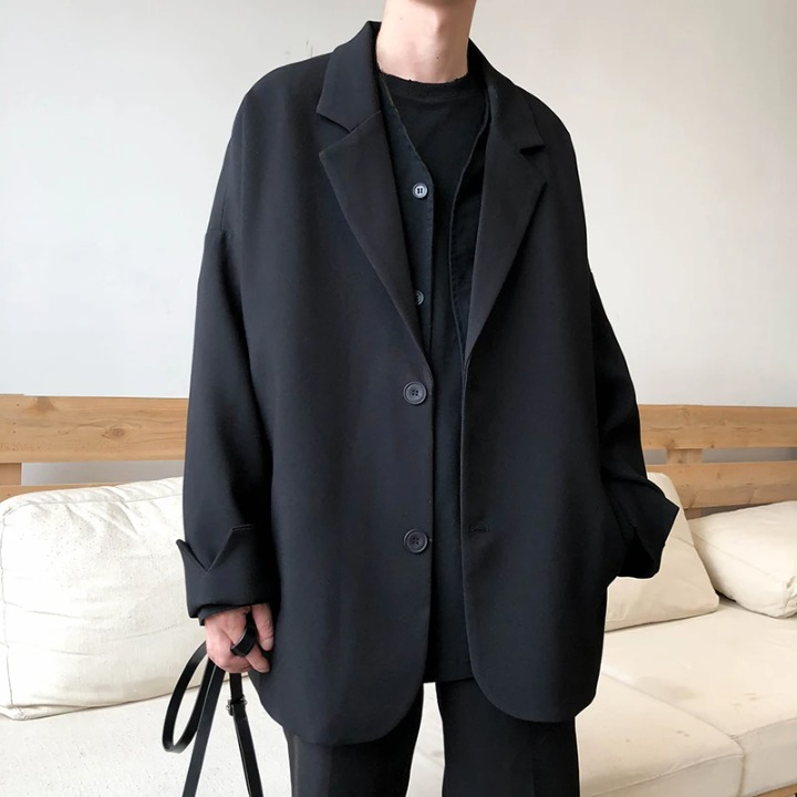 Oversize Blazer Herren Schwarz