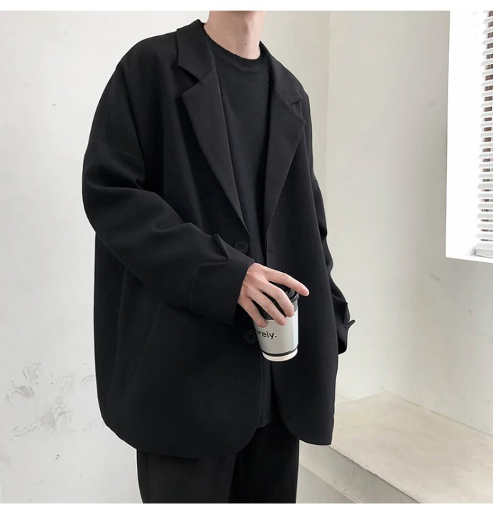 Oversize Blazer Herren Schwarz
