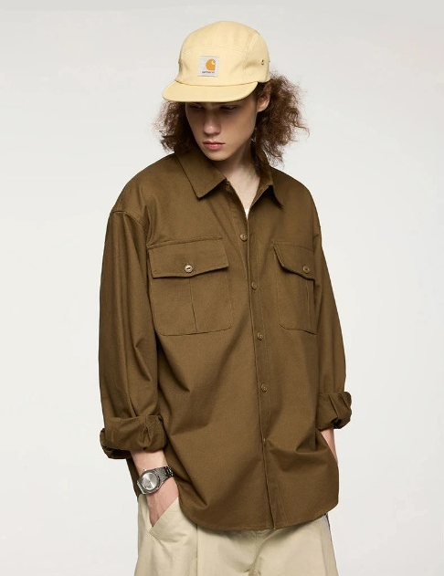 Oversize Hemd Braun Herren