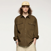 Oversize Hemd Braun Herren