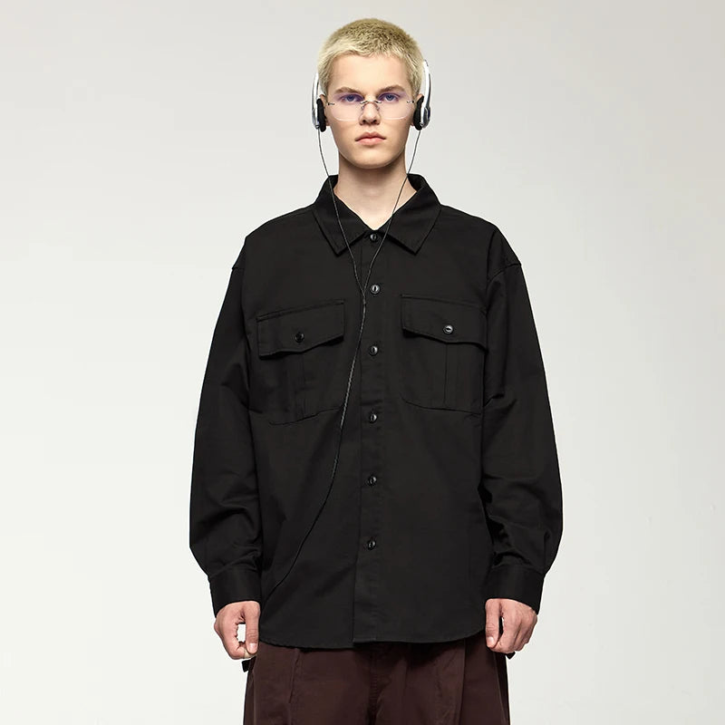 Oversize Hemd Schwarz Herren