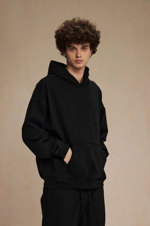 Oversize Hoodie Beige Herren Schwarz