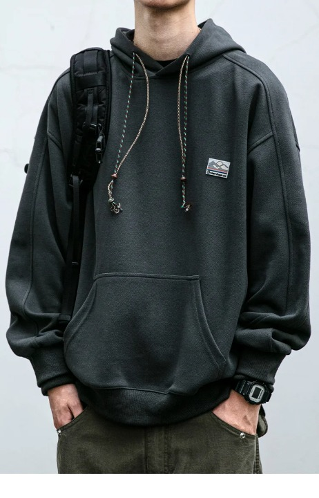Oversize Hoodie Herren Gym Grau