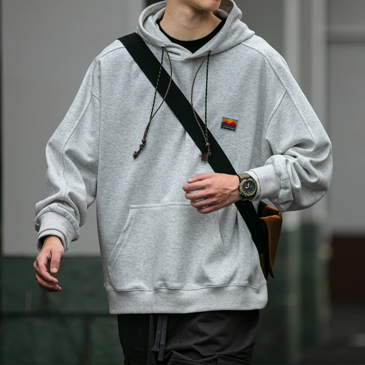 Oversize Hoodie Herren Gym Hellgrau