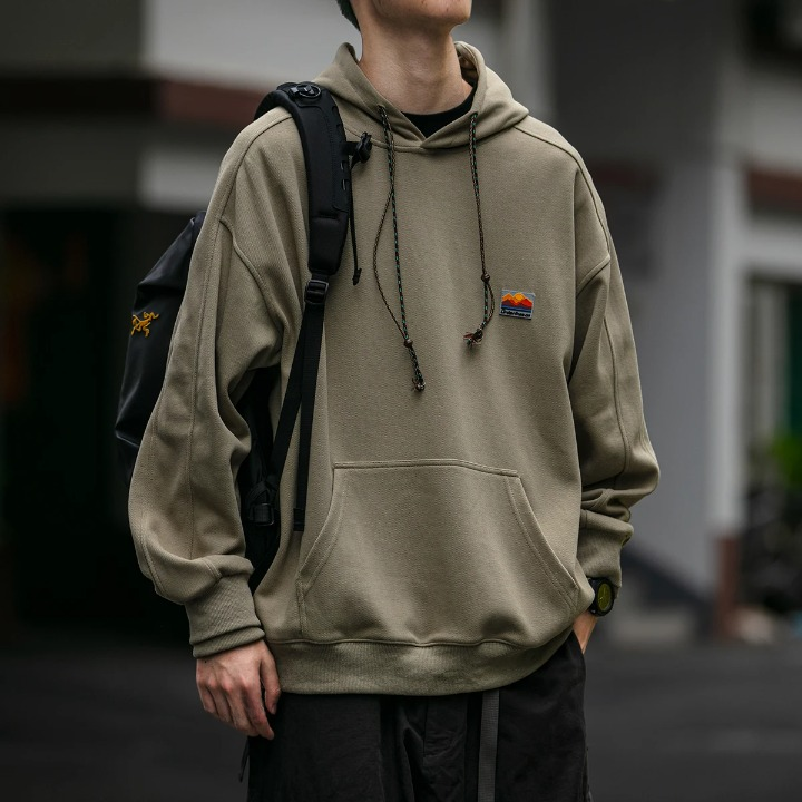 Oversize Hoodie Herren Gym Khaki