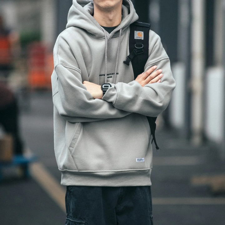 Oversize Hoodie Männer Grau