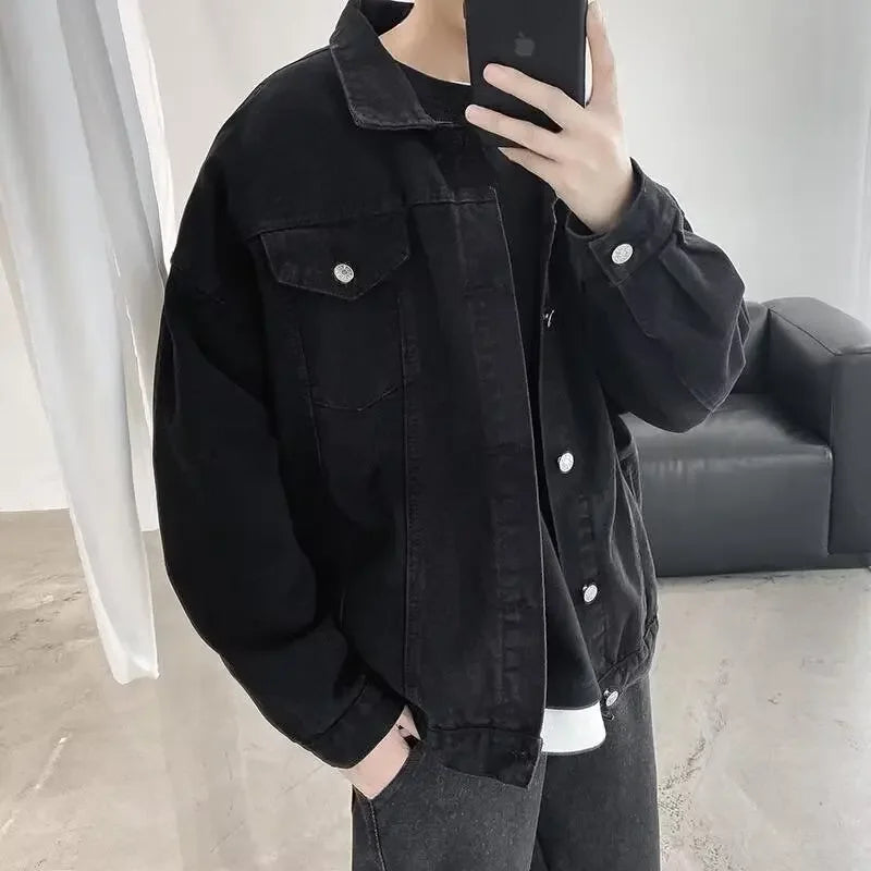 Oversize Jeans Jacke Schwarz