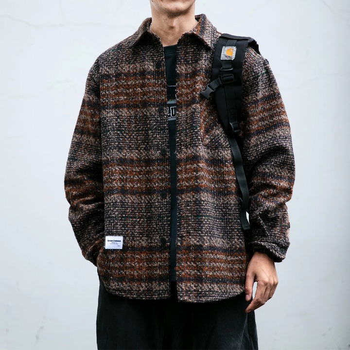 Oversize Karo Hemd Braun