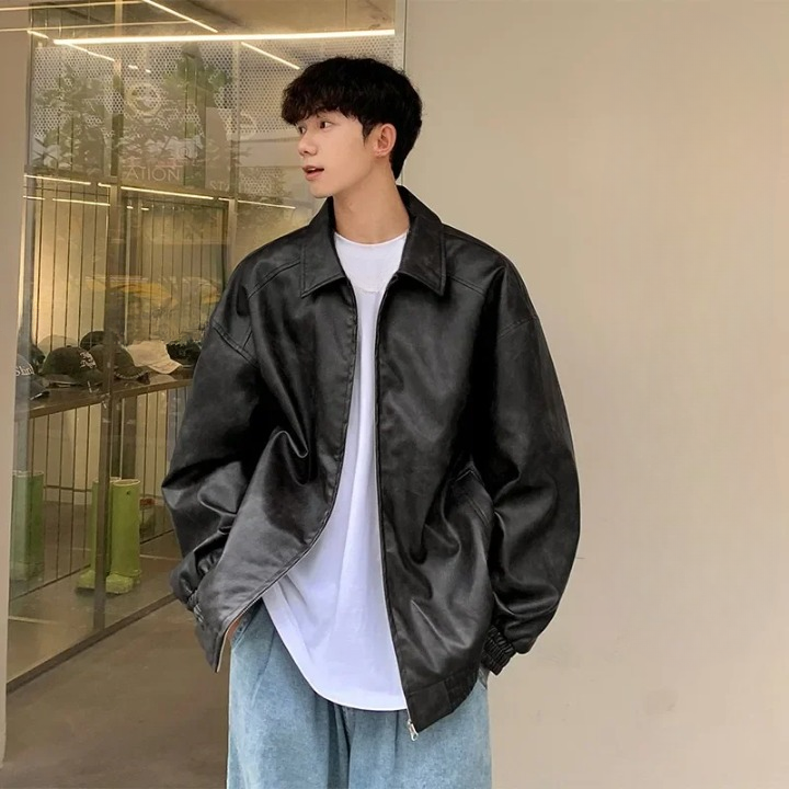 Oversize Lederjacke Men
