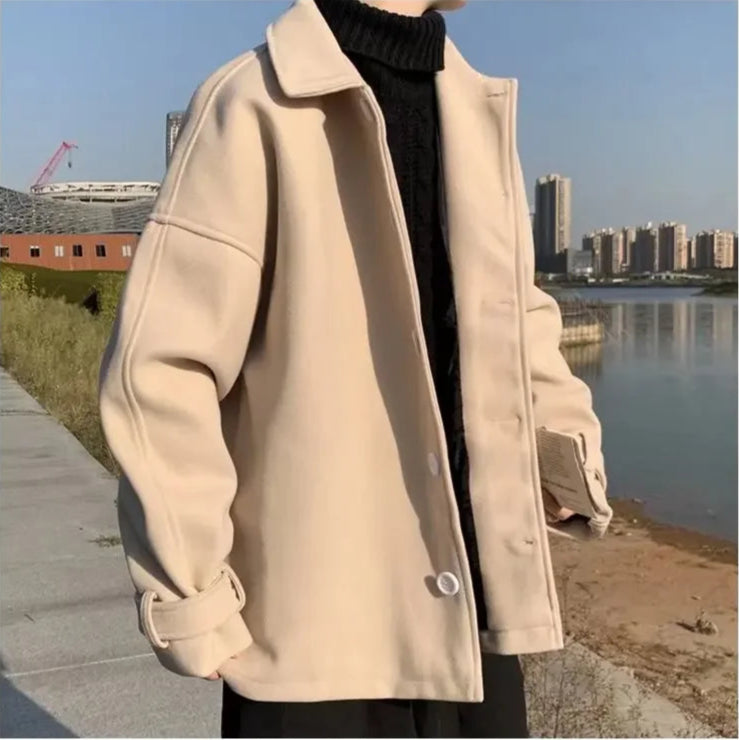Oversize Mantel Herren Beige