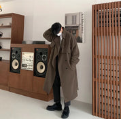 Oversize Mantel Herren Braun