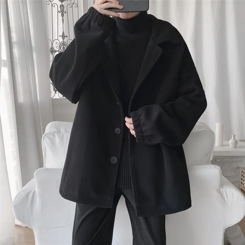 Oversize Mantel Herren Schwarz