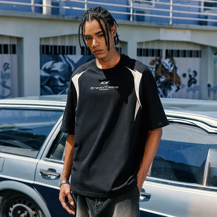 Oversize T Shirt Baumwolle Schwarz