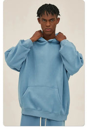 Oversized Hoodie Herren Basic Blau