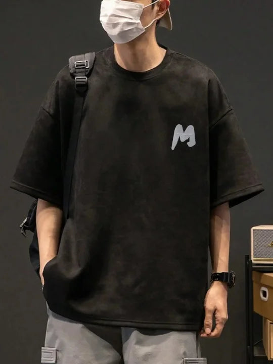 Oversized Black Printed T Shirt