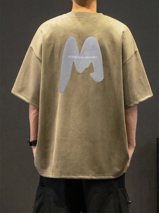 Oversized Black Printed T Shirt