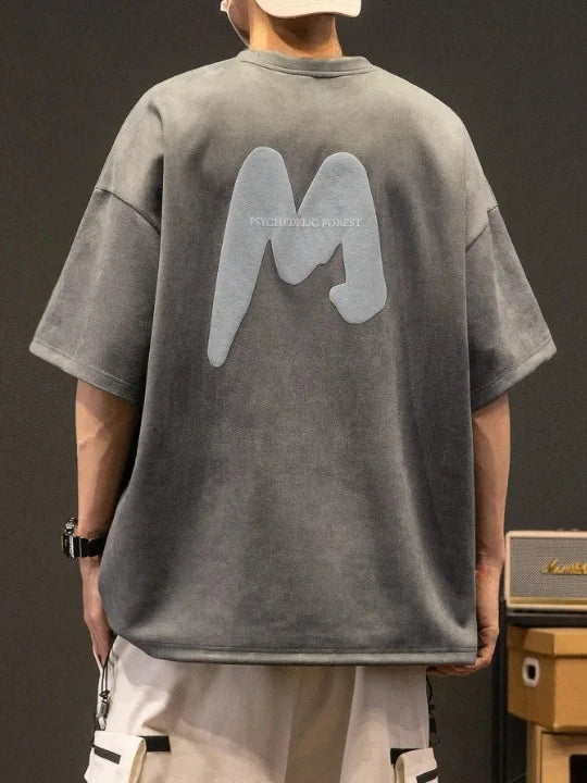 Oversized Black Printed T Shirt