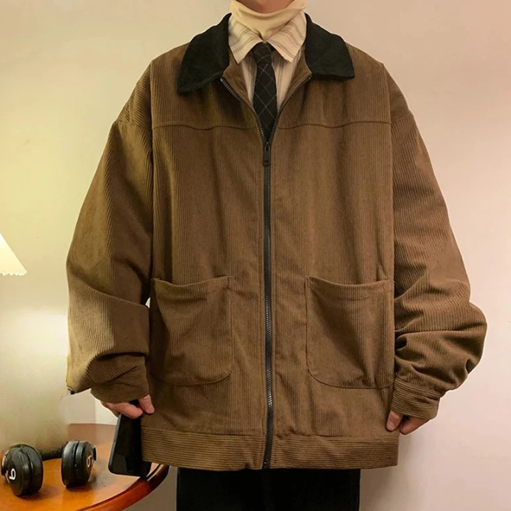 Oversized Jacke Herren Kaffee