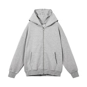 Oversized Sweatshirt Jacke Herren Grau