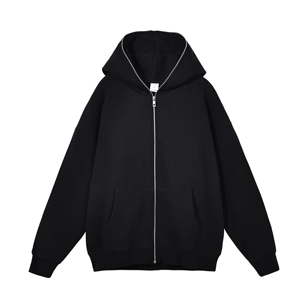 Oversized Sweatshirt Jacke Herren Schwarz