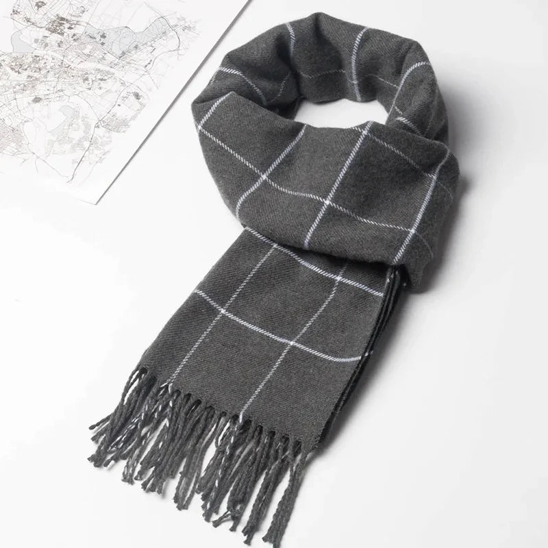 Schal Herren Winter Grau