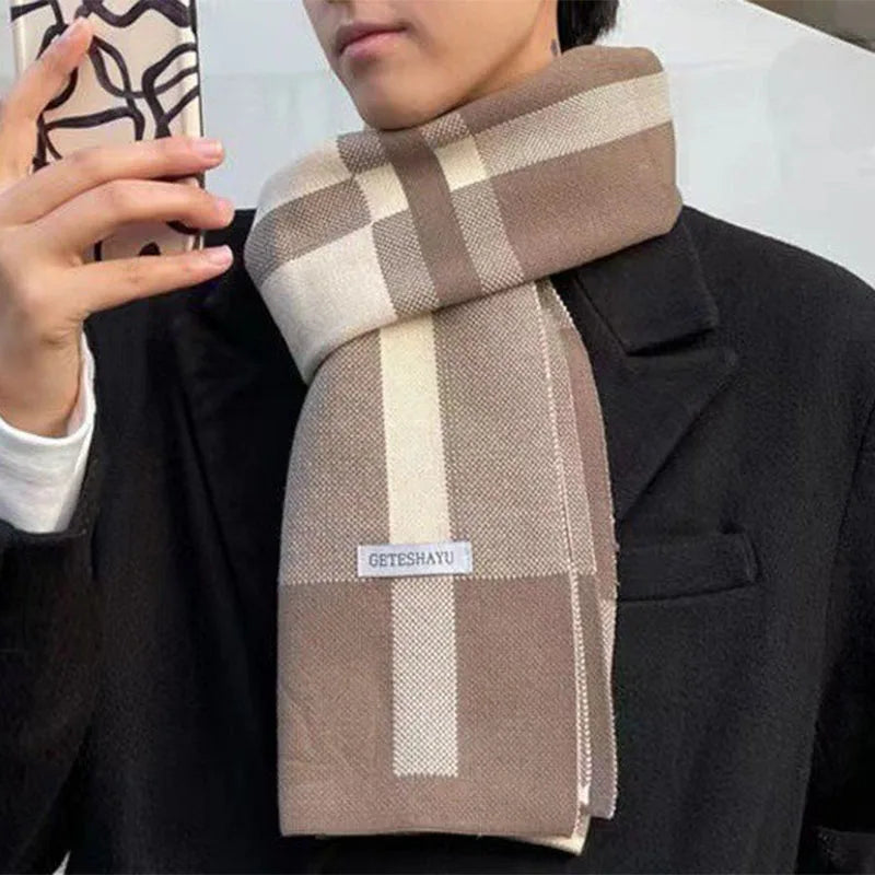 Schal Herren Winter Kaschmir Braun