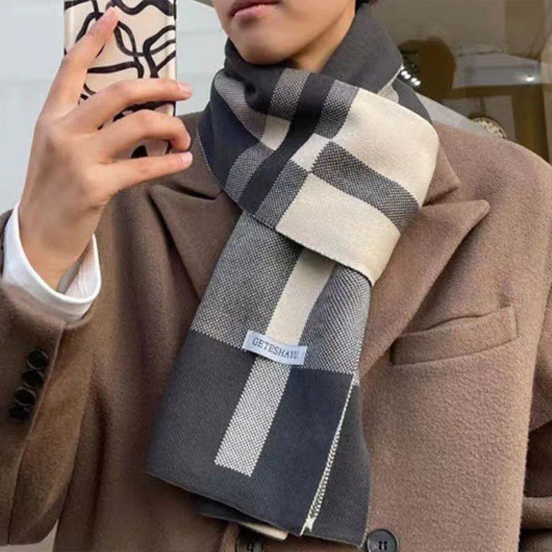Schal Herren Winter Kaschmir Grau