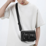 Umhangetasche Herren Leder Schwarz